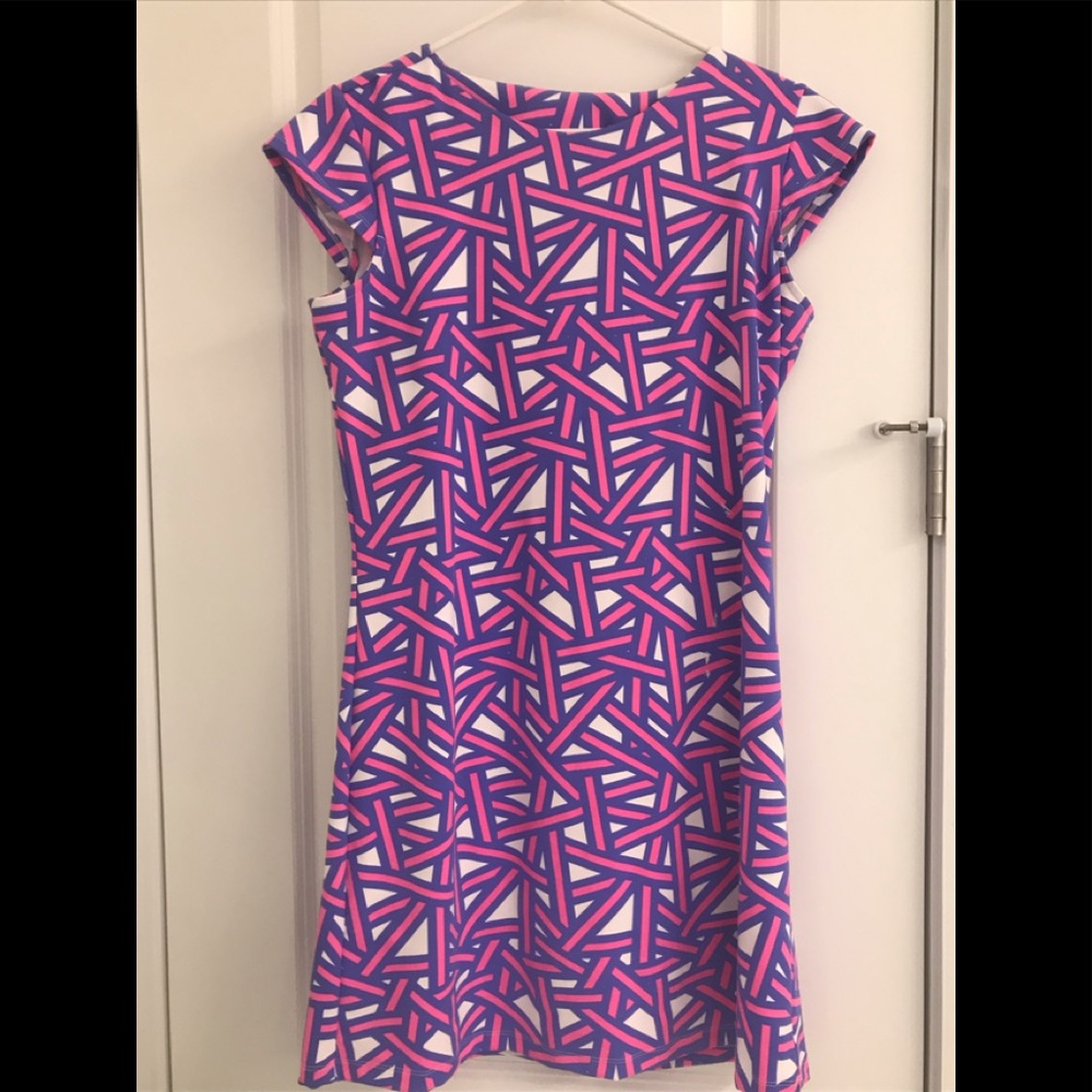 MAHI GOLD Pink and Purple Geometric Dress